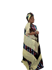 Section traditional Adire Headwrap and Gown