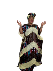 Section traditional Adire Headwrap and Gown