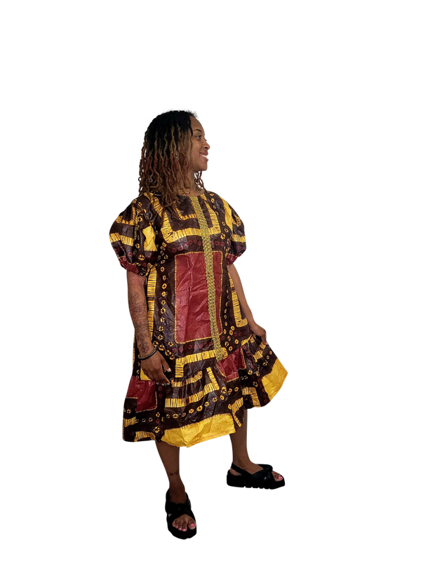 Traditional Pattern Adire Gown